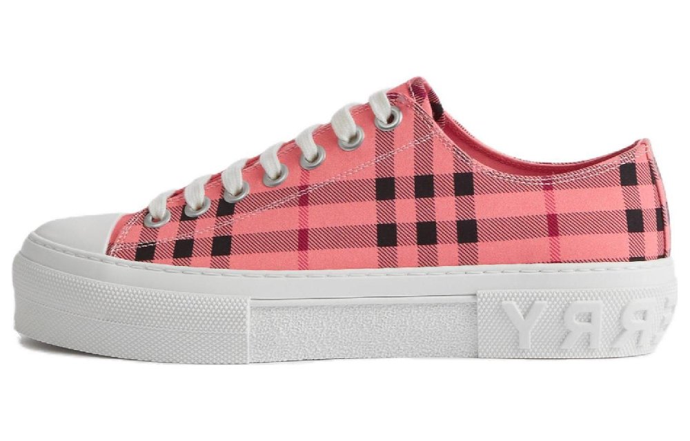 Burberry Low-Top Skateboard Shoes Women's White Pink