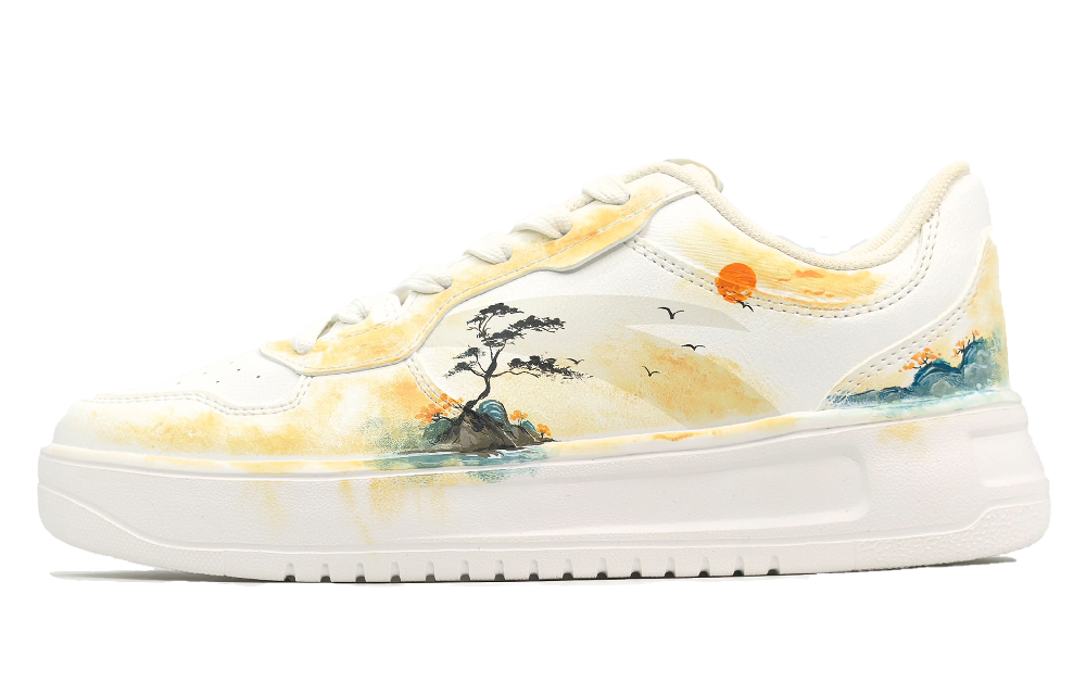 Anta Relaxed Abrasion Resistant Shock Absorbers Low Top Skateboard Shoes Women's White