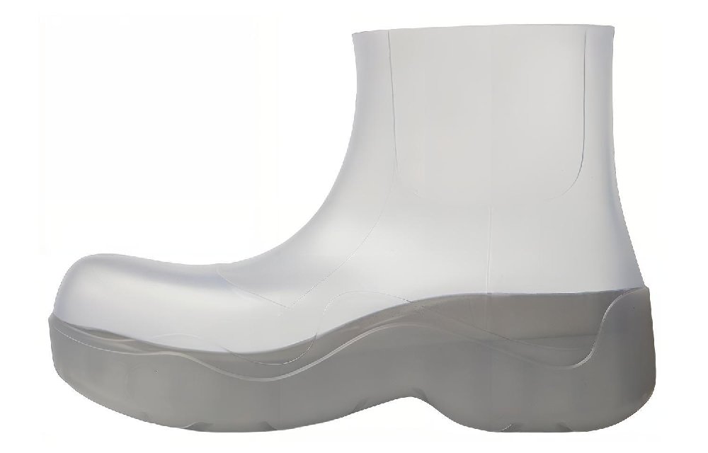 Bottega Veneta Puddle Rain Boots Ankle Boots 5.5cm Women's Silver Gray