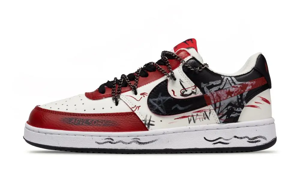 Nike Court Vision 1 Red Star Rhapsody Slip Resistant Low top Skateboard Shoes Men's