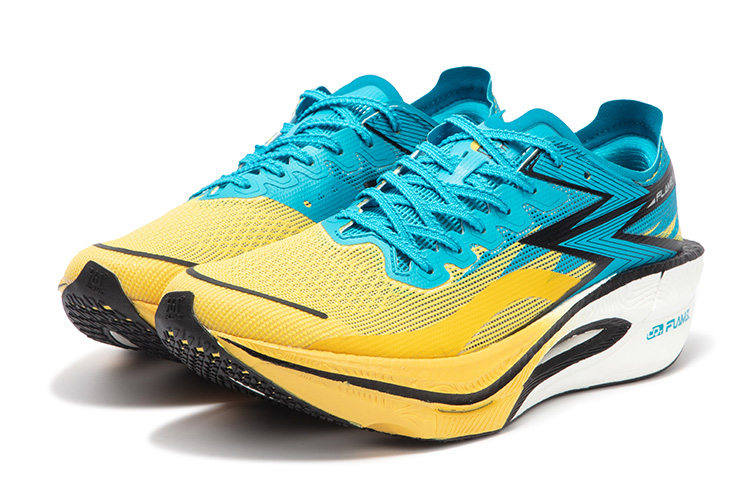 361° Fly Burn 3 Cushioning Anti-Slip And Wear-Resistant Low-Top Carbon Plate Running Shoes Unisex Yellow Blue