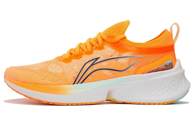 LINING Feidian Discovery Running Shoes Men's Low top Fluorescent Sweet Orange