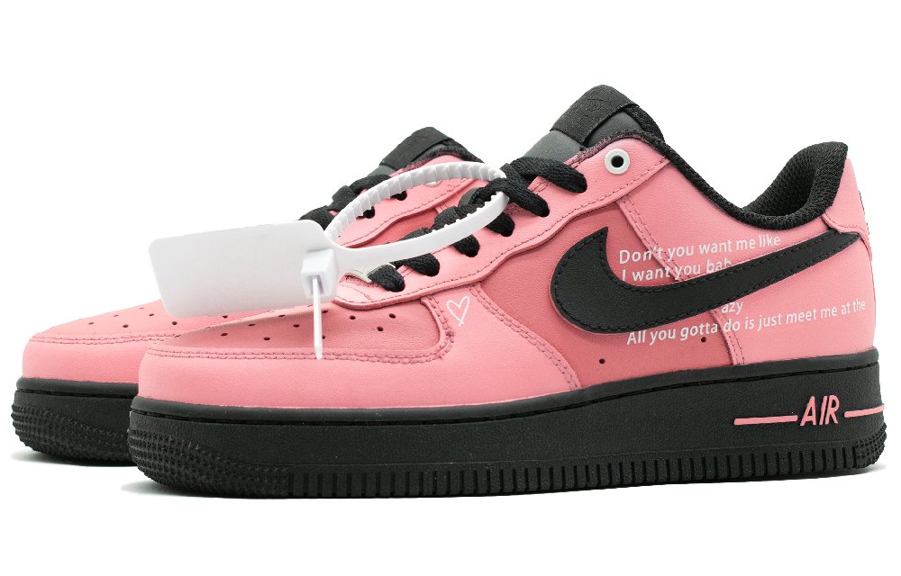 Nike Air Force 1 Strawberry Sweetheart WS Low Top Skateboard Shoes Women's Black Pink