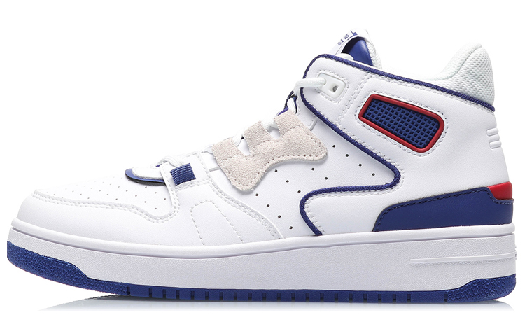 LiNing Attack 2020 Cushioning Anti-Slip And Wear-Resistant Mid-Top Vintage Basketball Shoes Women's White Blue