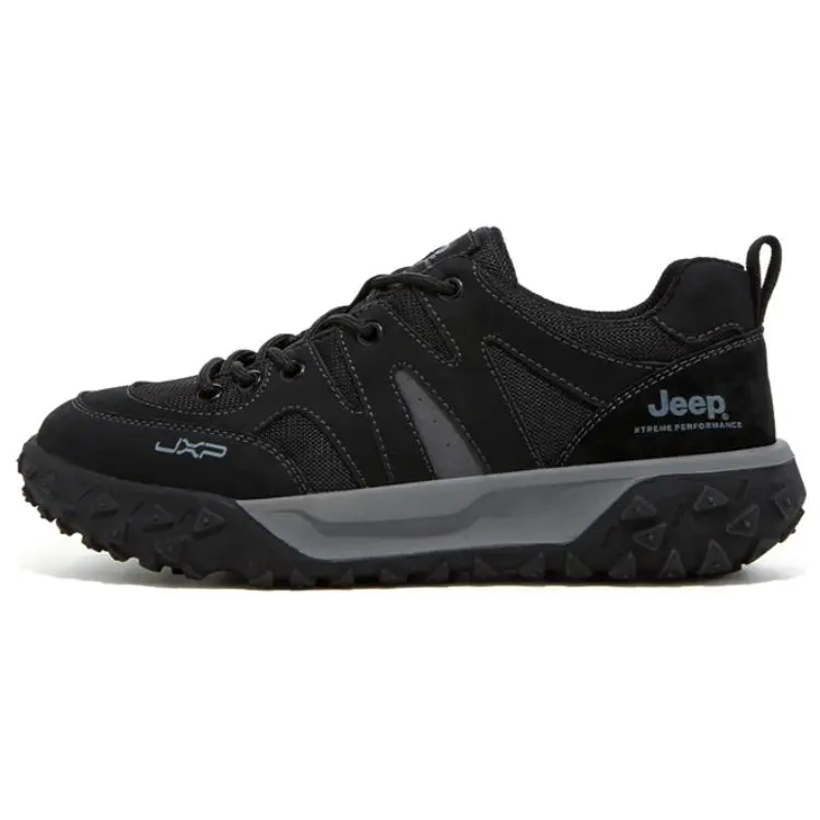 Jeep Moisture Wicking Low Top Hiking Shoes Men's Black