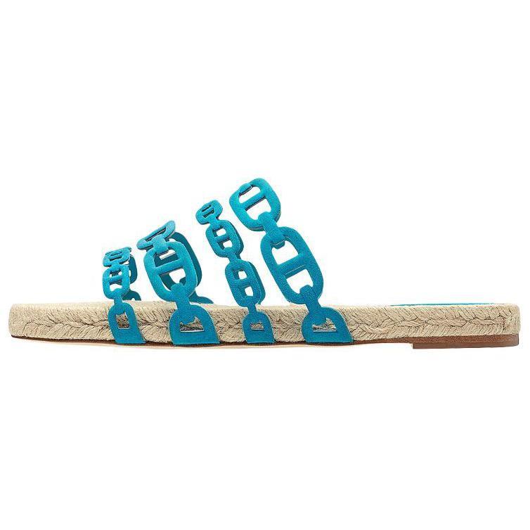 HERMES Ancone Slide Slippers Women's Blue