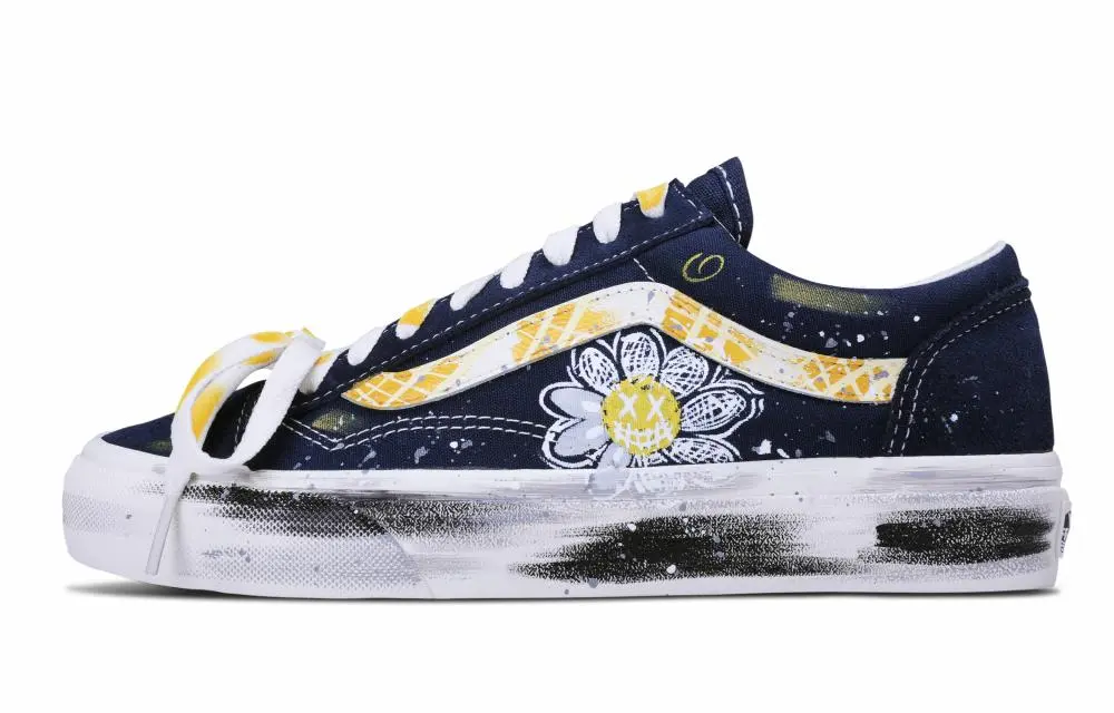 Vans Style 36 Cream Holiday Low top Skateboard Shoes Unisex Blue White Yellow