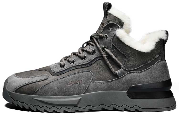 Jeep Warm Fleece-Lined Padded Shoes Low-Top Outdoor Shoes Men's