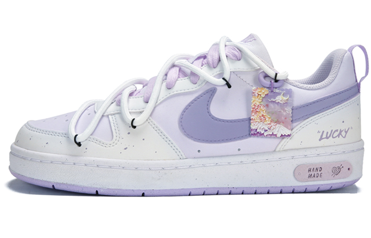 Nike Court Borough Low-Top Skateboard Shoes Women's White Purple