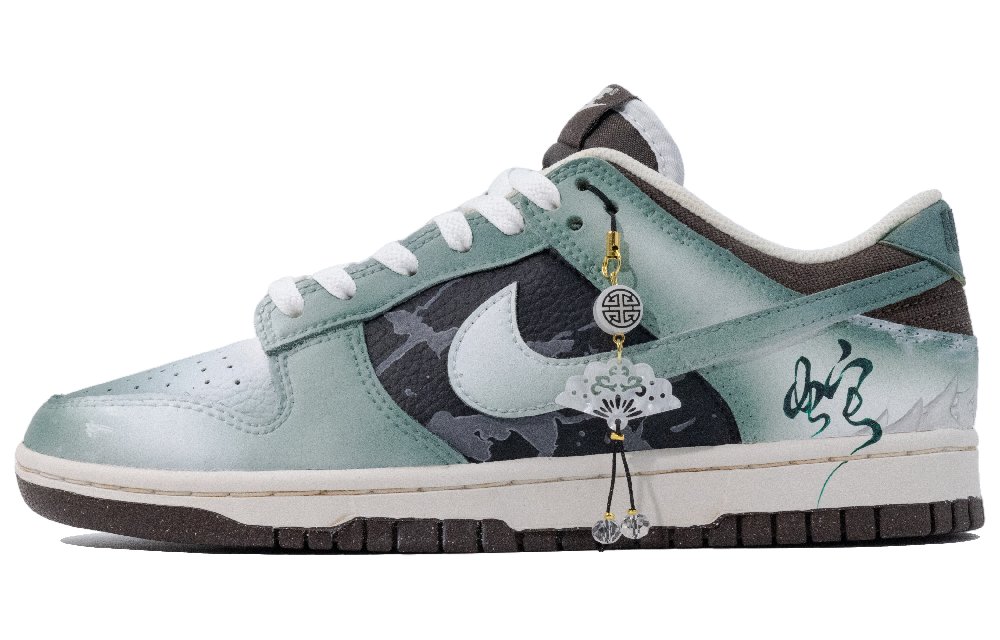 Nike Dunk Slip Resistant Water Resistant And Wear Resistant Low Top Skateboard Shoes Unisex Black Green