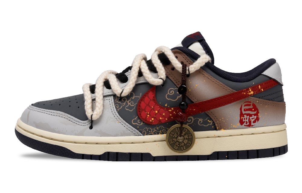 Nike Dunk Mountains And Seas Are Alive Anti-Slip Wear-Resistant Low-Top Skateboard Shoes Men's Black Brown