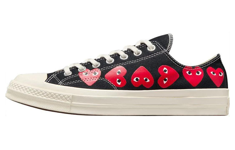 Converse X Comme Des Garcons Play Chuck 70 Low 'Multi Heart   Black'
