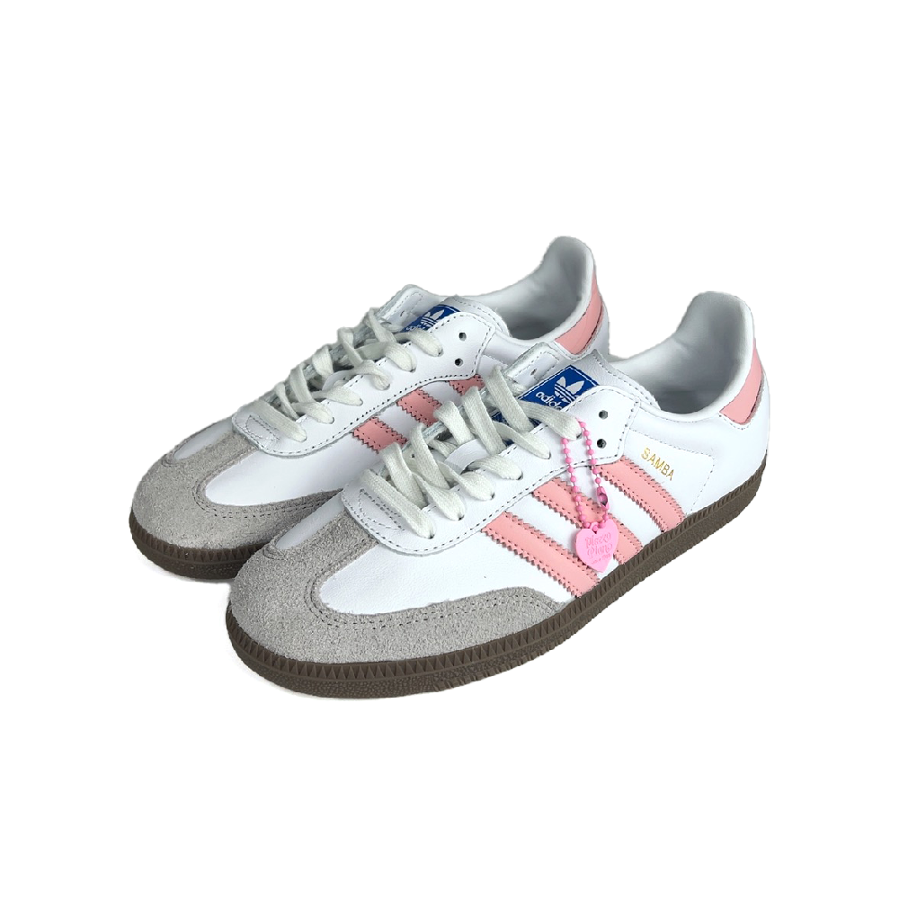 Adidas Originals SAMBA OG White Peach Oolong Lightweight And Breathable Low Top Skateboard Shoes Unisex Pink