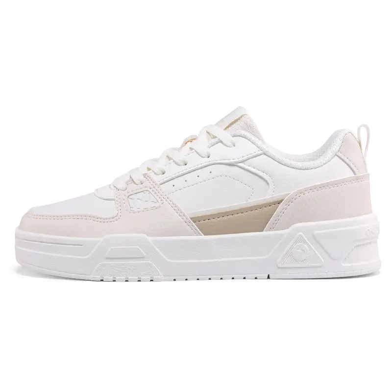 361° Anti-Slip Wear-Resistant Low-Top Skateboard Shoes Women's White Beige