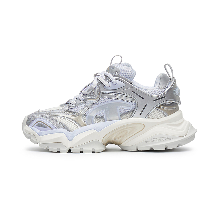 Champion Sharktooth Shoes Power Armor Low-Top Chunky Sneakers Women's Silver White/Moonstone Blue купить в интернет-магазине Yoocart с быстрой доставкой по России.