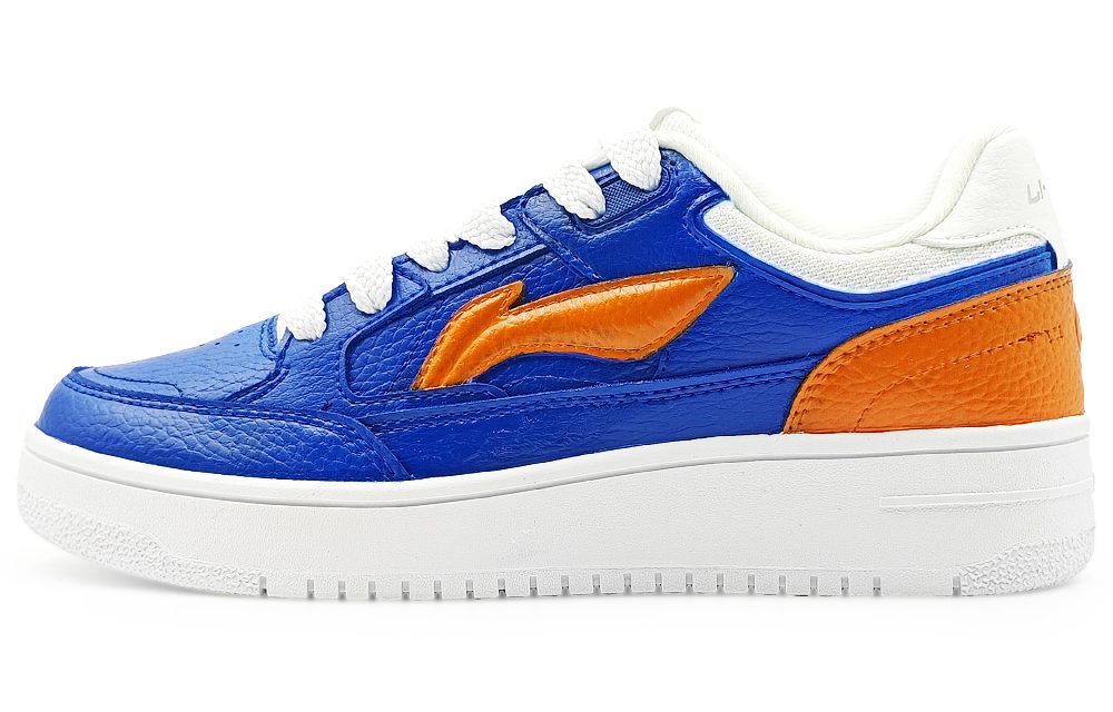 LiNing Tianji Anti Slip And Wear Resistant Height Increasing Low Top Skateboard Shoes Women's Blue Orange