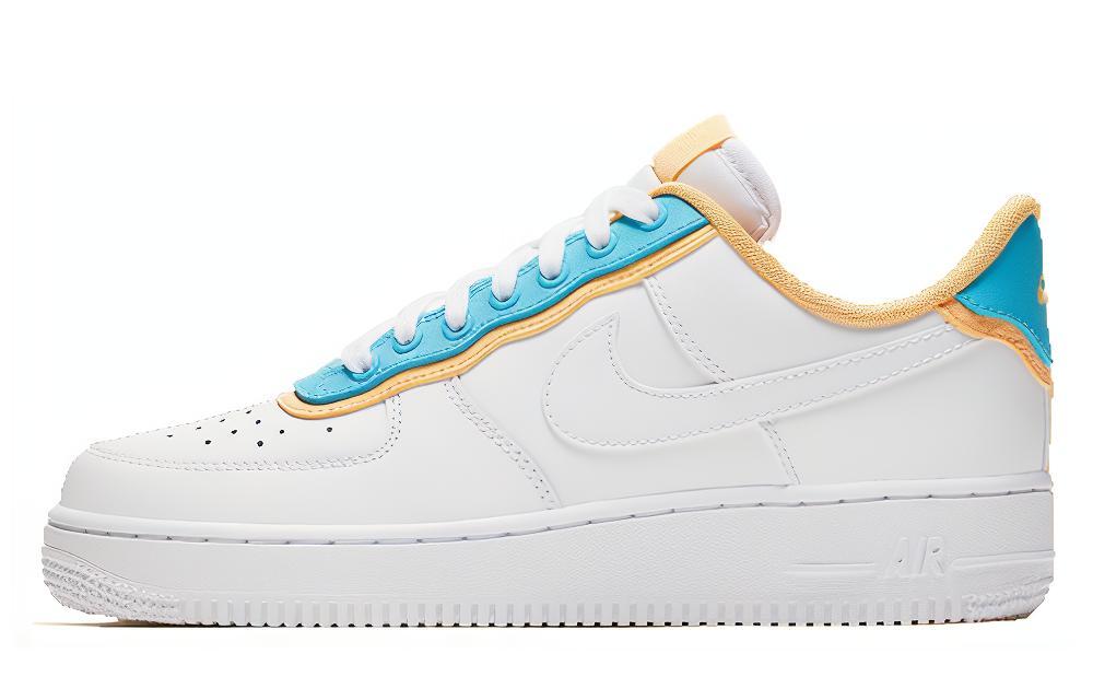 Nike Air Force 1 Low Se White Light Blue Fury Topaz Gold Women's