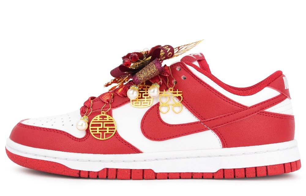 Nike Dunk Abrasion Resistant Low Top Skateboard Shoes Unisex Red