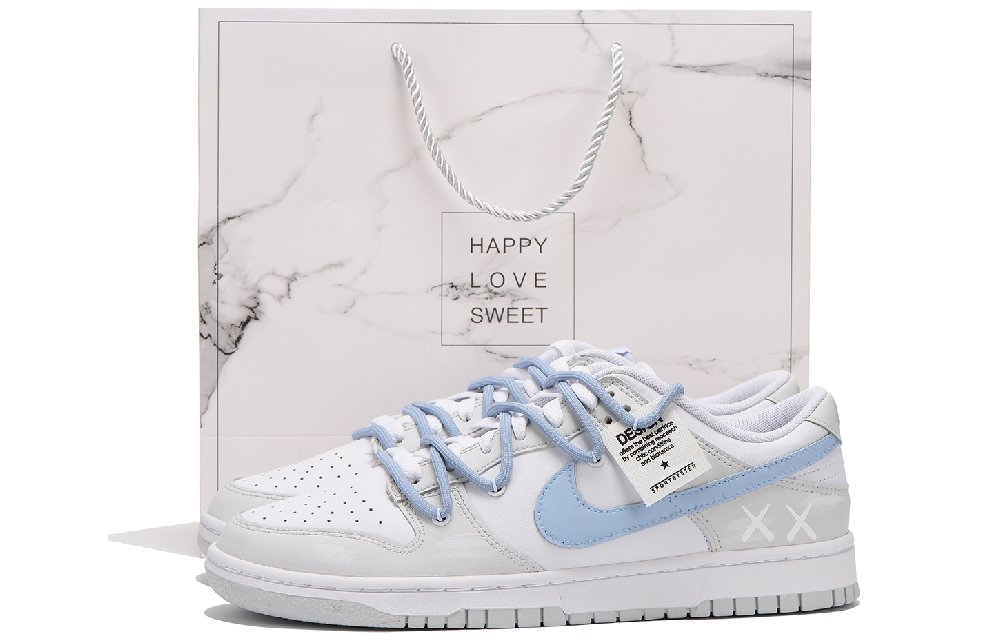 Nike Dunk Low Low-Top Skateboard Shoes Men's Gray Blue