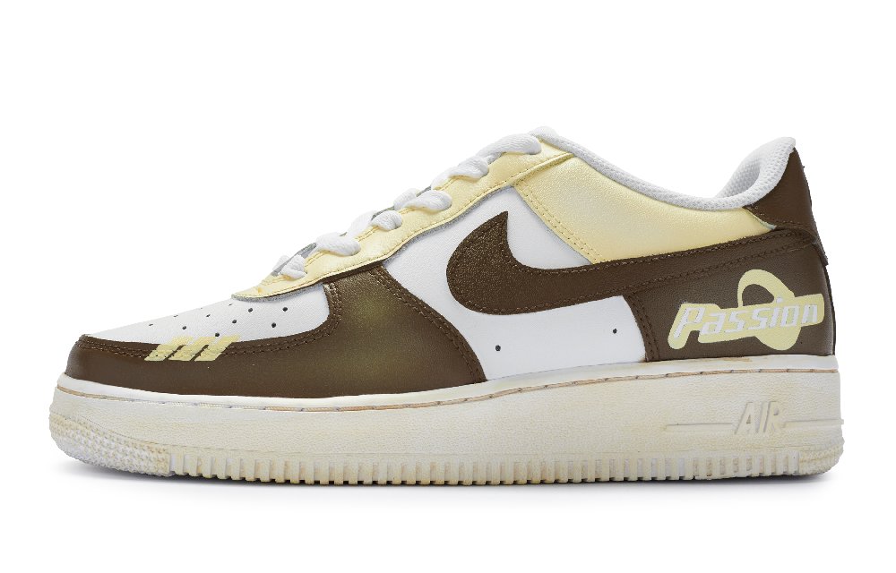 Nike Air Force 1 Low Top Skateboard Shoes GS White Brown