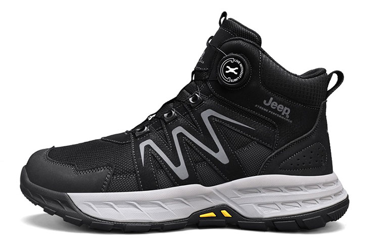 Jeep High Top Mountaineering Hiking Shoes Men's Black