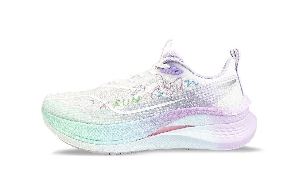 LiNing Red Hare 7 Pro Cushioned Slip-Resistant Low-Top Casual Running Shoes Men's White Purple
