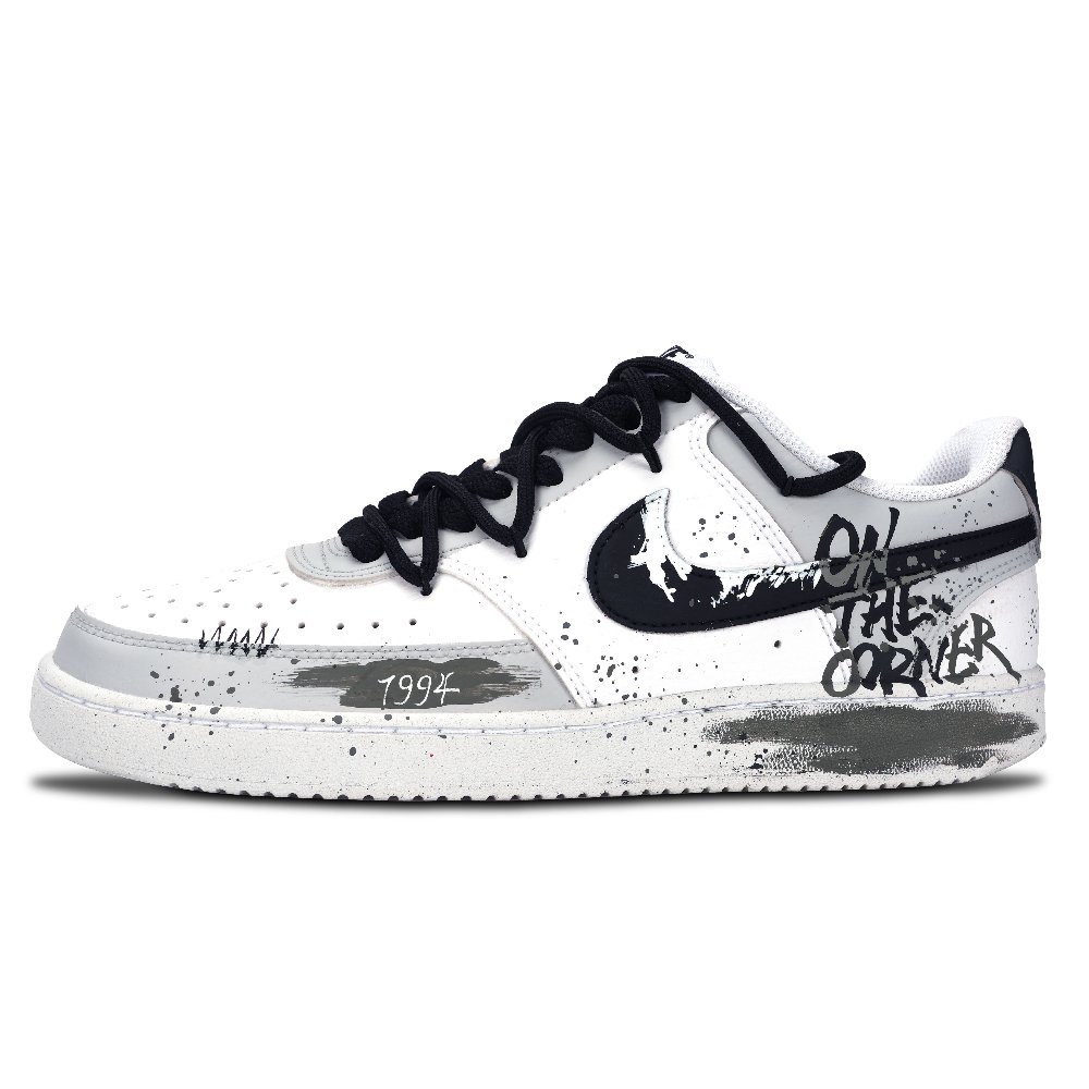 Nike Court Vision 1 Low Top Skateboard Shoes Unisex Gray Black