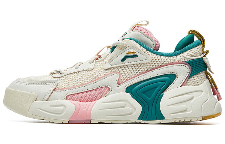 FILA Swarm Swirl Swarm Low Top Vintage Basketball Shoes Women's Beige Pink