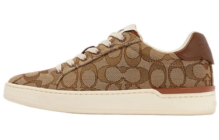 COACH Clip Low Top Stylish Skateboarding Shoes Women's Khaki
