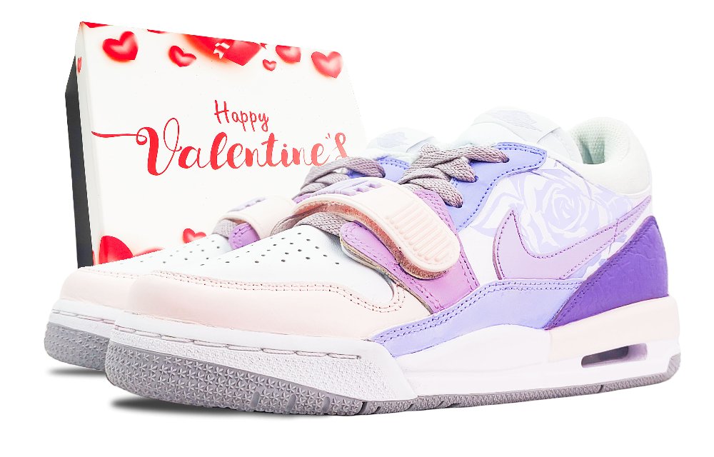Jordan Legacy 312 Low Top Vintage Basketball Shoes Women's Pink Purple