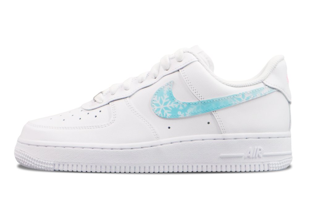 Nike Air Force 1 Abrasion Resistant Low Top Skateboard Shoes Women's White Blue