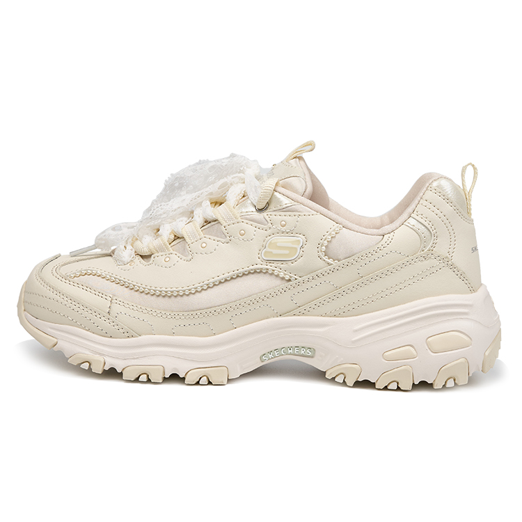 Skechers Bead Bear Cushioning, Abrasion Resistant, Height Increasing Low Top Chunky Sneakers Women's Ivory