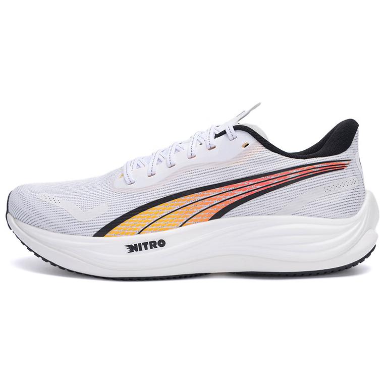 PUMA Velocity Nitro 3 Abrasion Resistant Low Top Casual Running Shoes Men's Black White