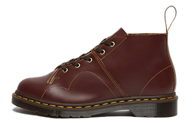 Dr. Martens Church Smooth Leather Monkey Boots Dark Red