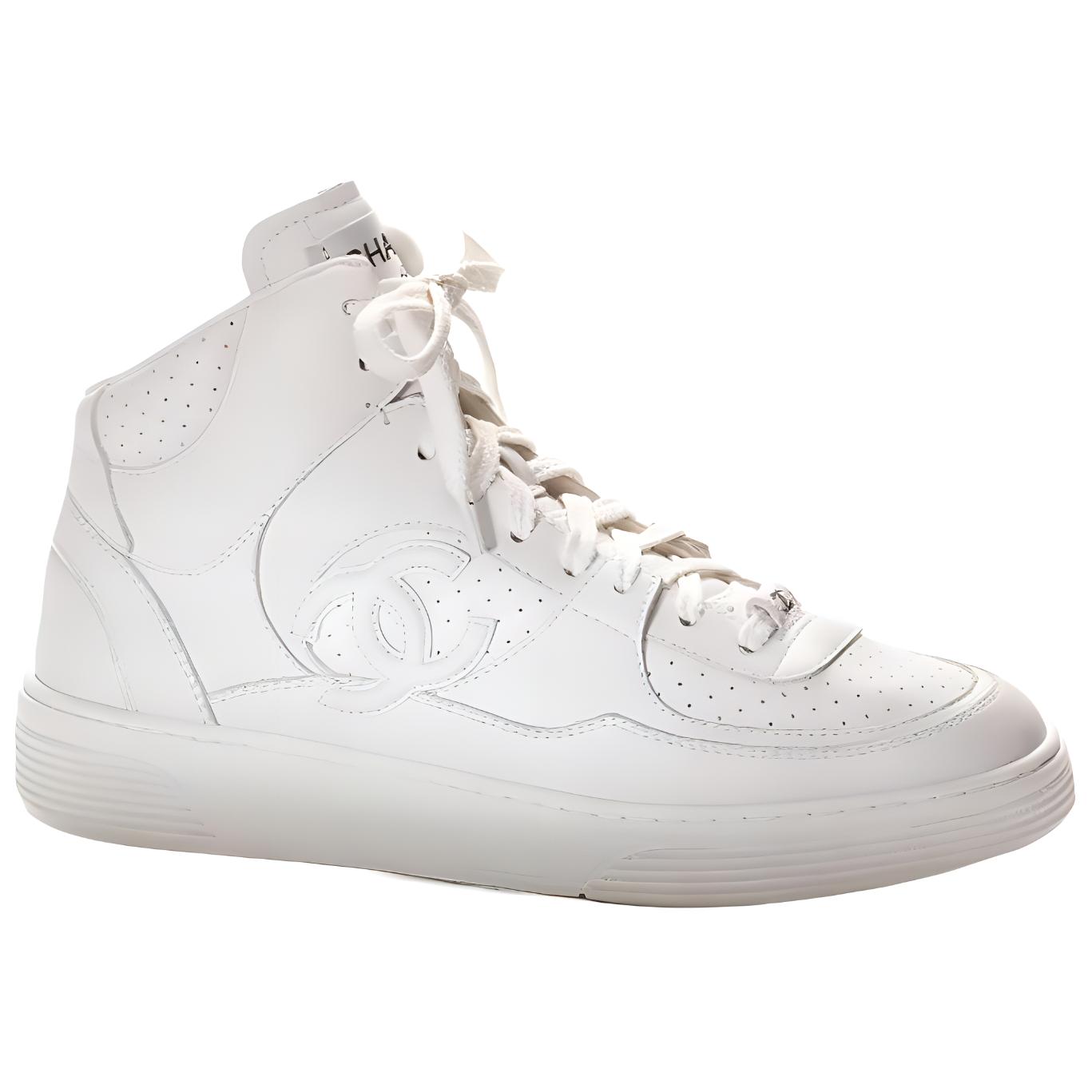 CHANEL High top Skateboard Shoes Men's White