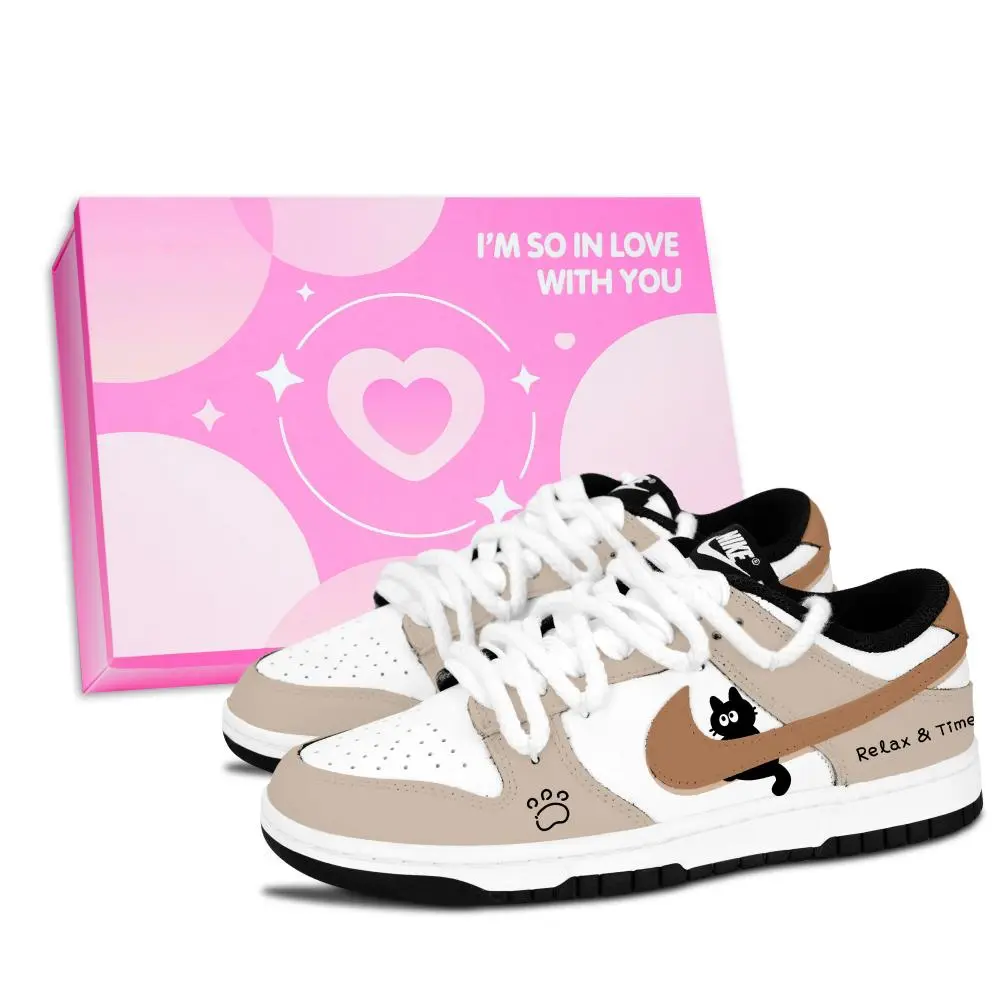 Nike Dunk Black White, Meihua Time Abrasion Resistant Low top Skateboard Shoes Unisex Khaki