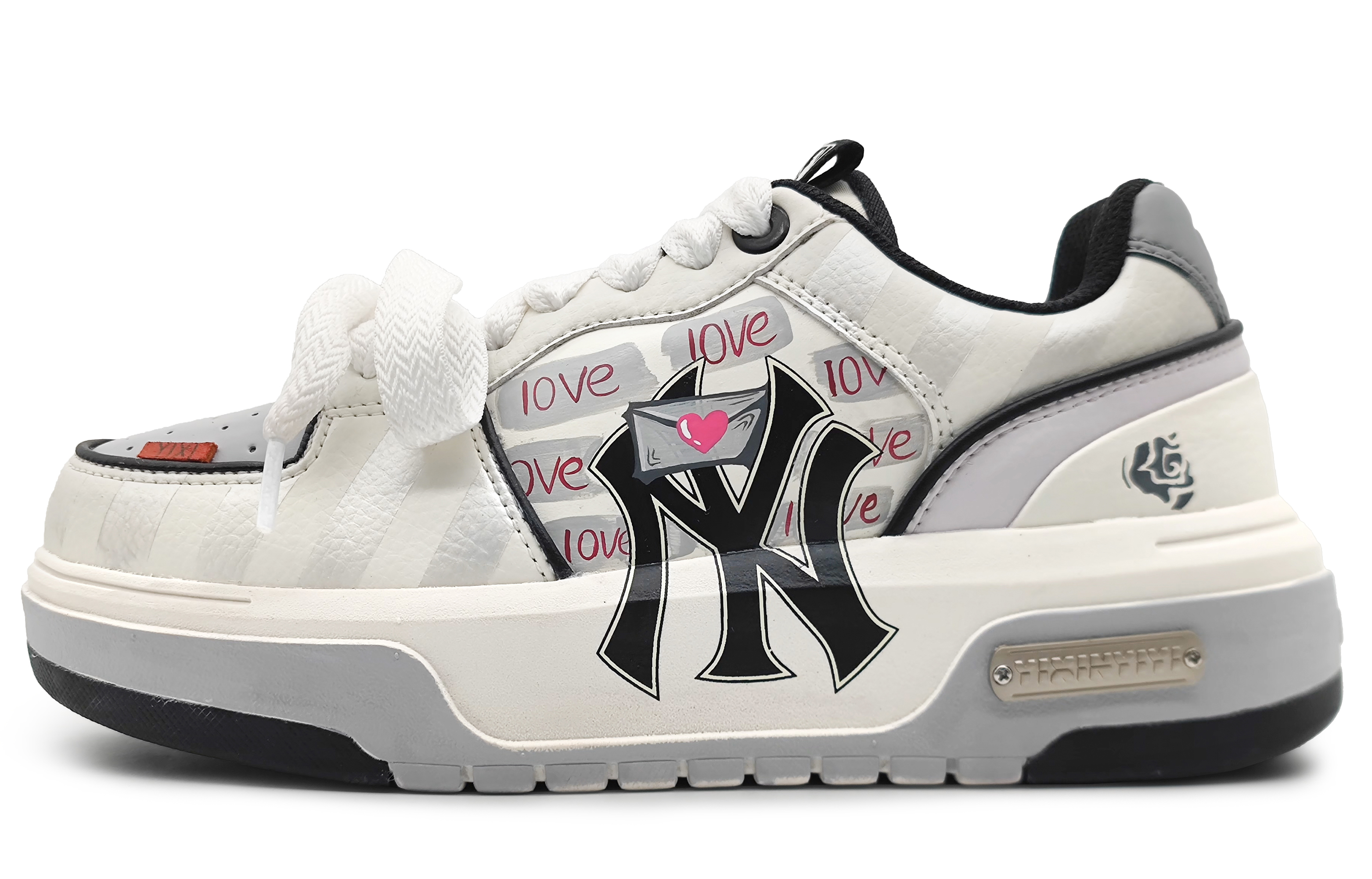 MLB Chunky Liner Low-Top Skateboard Shoes Unisex White Gray