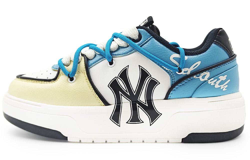 MLB Chunky Liner Abrasion Resistant Low Top Skateboard Shoes Unisex Beige Blue