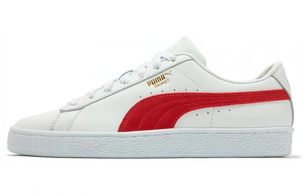 PUMA Basket Classic 75Y Low top Skateboard Shoes Unisex White Red