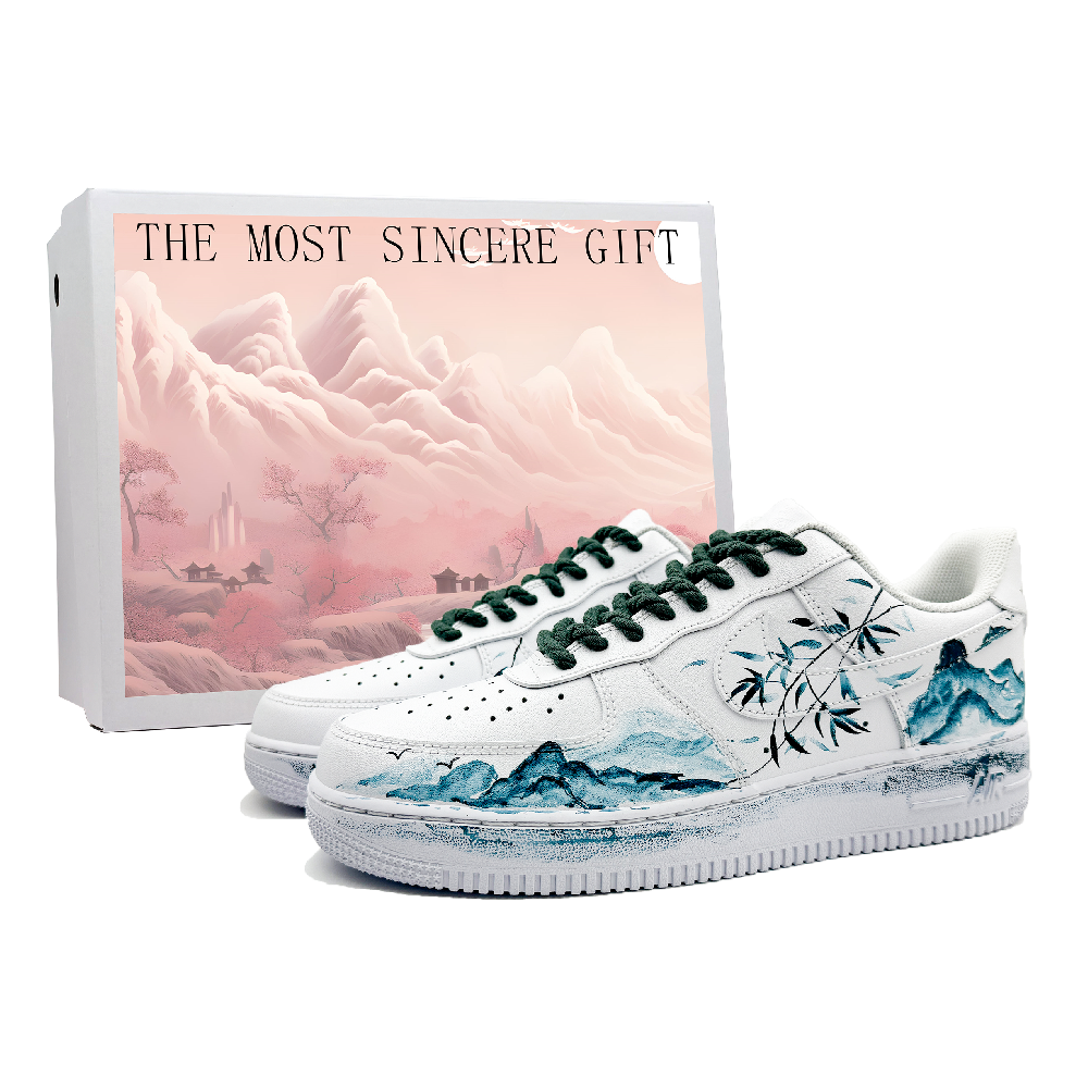 Nike Air Force 1 Anti-Slip Wear-Resistant Low-Top Skateboard Shoes Unisex Blue White