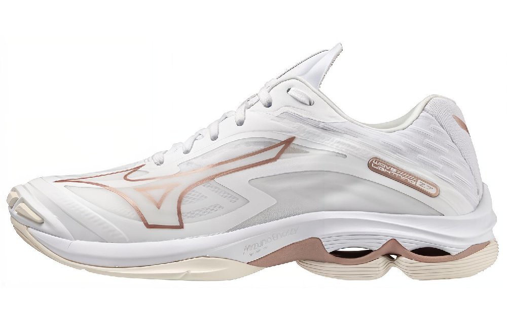 Mizuno Wave Lightning Z7 Cushioning Anti-Slip Wear-Resistant Breathability Low-Top Training Shoes Unisex White Lotus