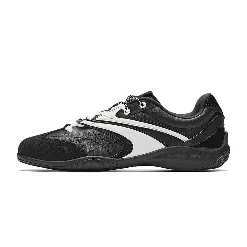 Anta Coverage Abrasion Resistant Low top German Army Trainers Women's Basic Black Ivory White Metal Titanium