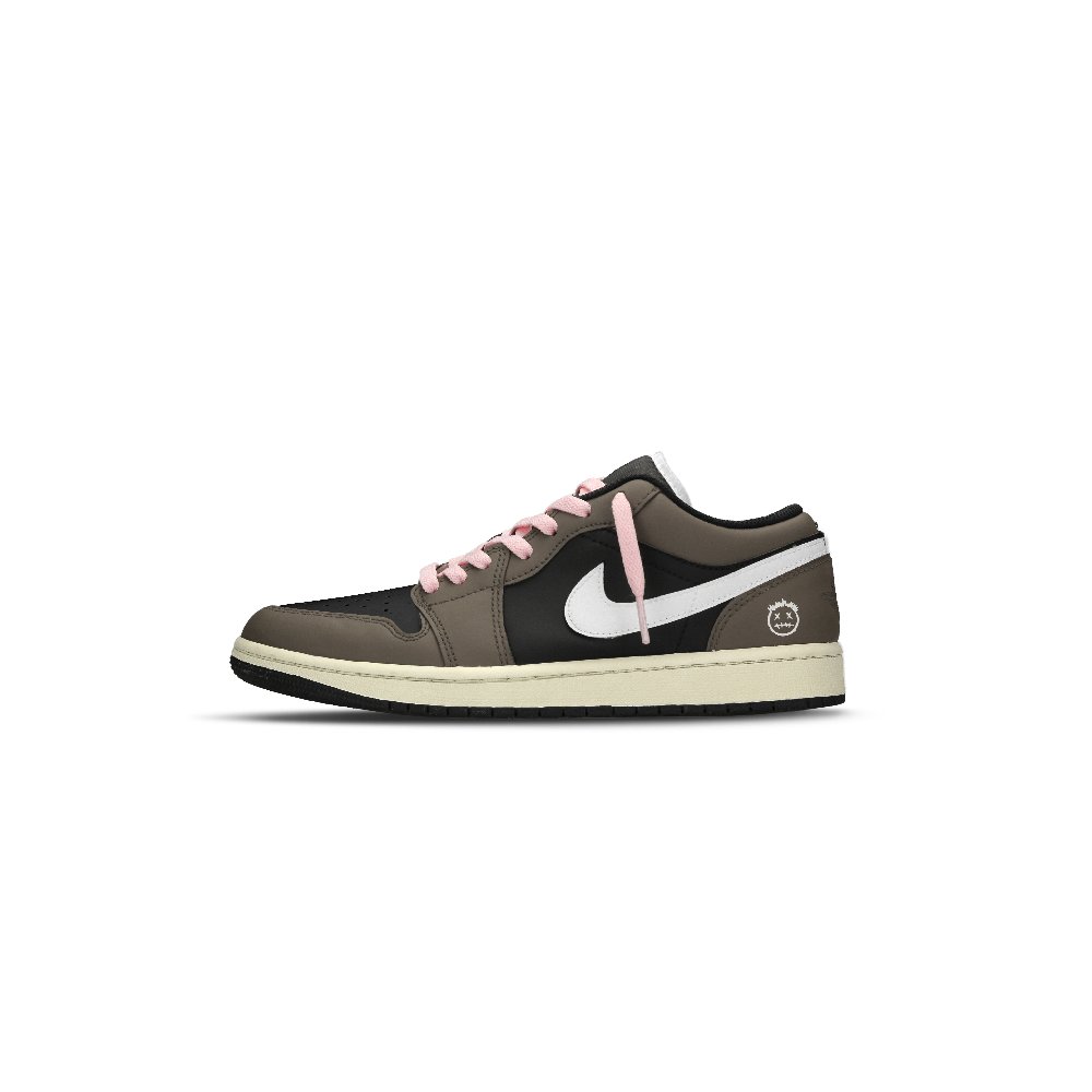Jordan Air Jordan 1 Anti Slip Wear Resistant Low Top Vintage Basketball Shoes Women's Brown Black