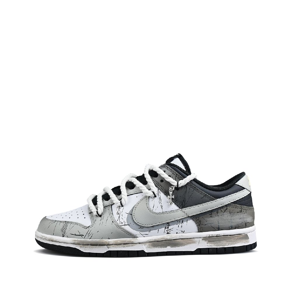 Nike Dunk Retro'Black' Wear-Resistant Low-Top Skateboard Shoes Unisex Black Gray Brown