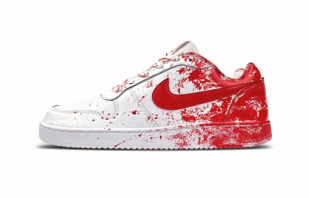 Nike EBERNON Low Top Skateboard Shoes Men's Red White