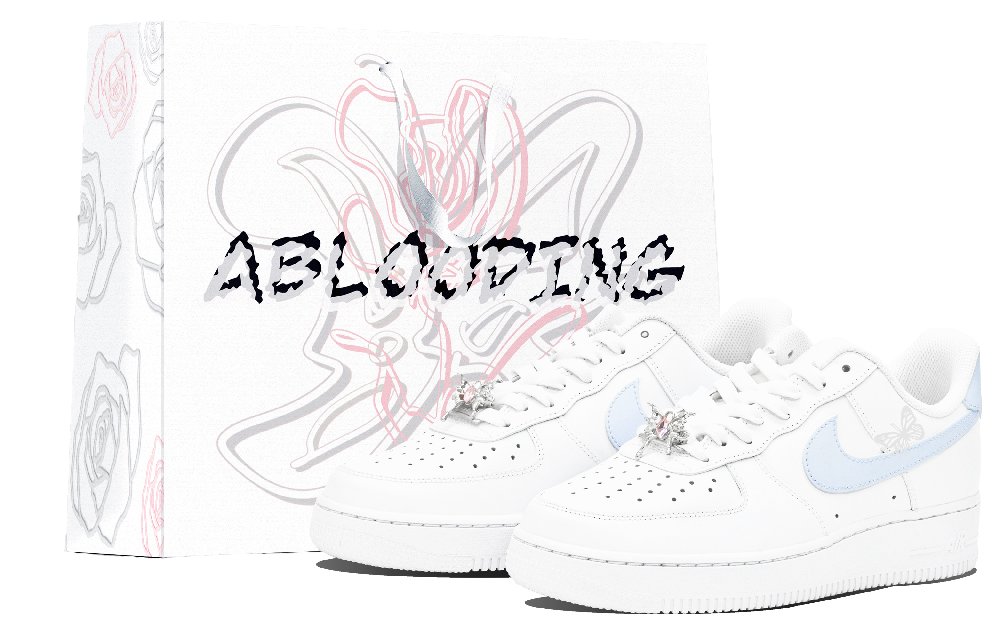 Nike Air Force 1 Slip-Resistant Low-Top Skateboard Shoes Unisex Blue