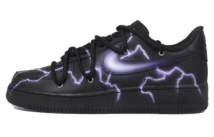 Nike Air Force 1 Low '07 Low-Top Skateboard Shoes Men's Black Purple