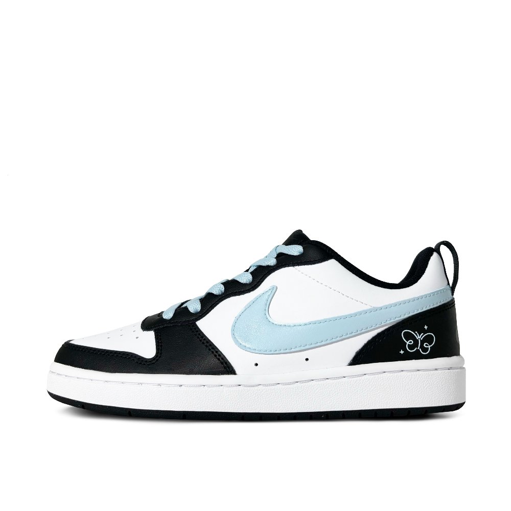 Nike Court Borough Low 2 Blue Butterfly Non slip Lightweight Low Top Skateboard Shoes GS Blue Black
