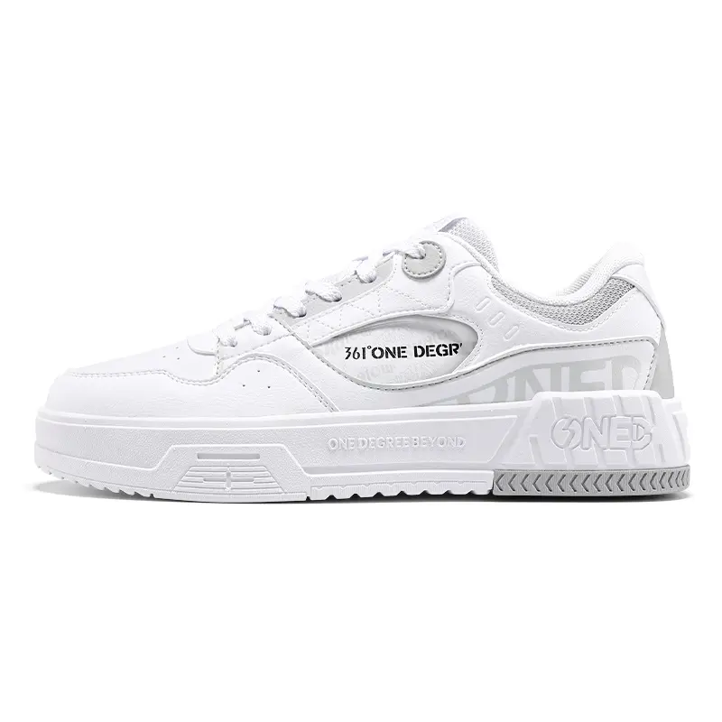 361° Anti-Slip Wear-Resistant Low-Top Skateboard Shoes Men's White Gray