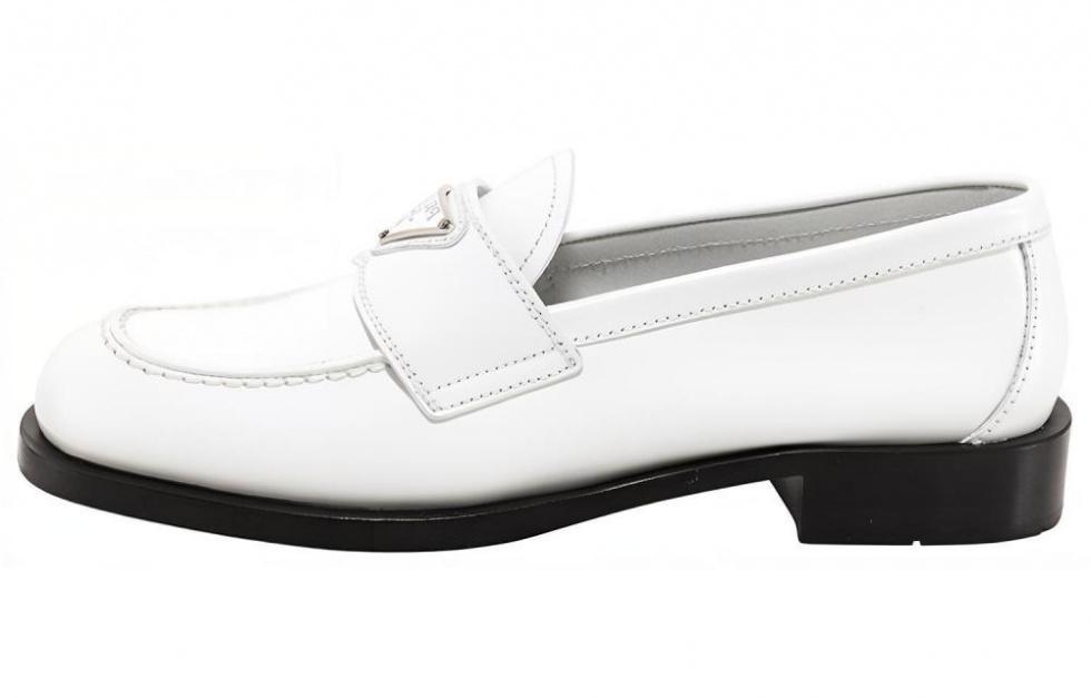 PRADA Patent Leather Loafers 'White' Women's